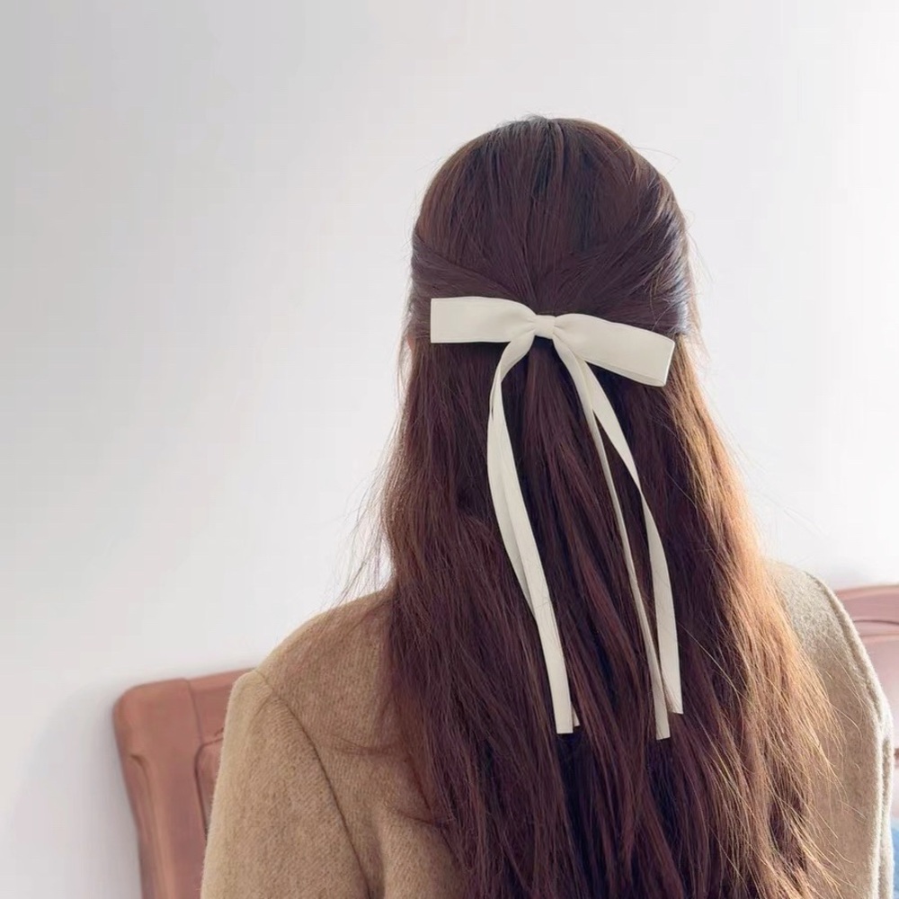 Satin Long tail Hair Bow Clips, Bridal Long Bow, Trendy Bows For Women And Girls